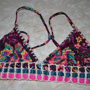 Small Bikini Top Xhiliration Boho Style New Floral